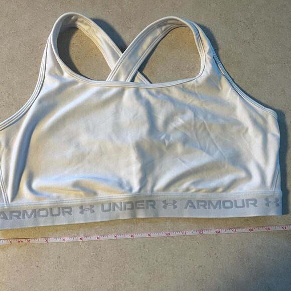 Under Armour Compression Crossback Sports Bra White Size 3X Plus No Bra Pads - Picture 1 of 7